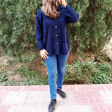 مانتو مخمل کبریتی دکمه دار
