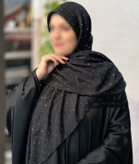 شال و روسری مشکی اسلپنخ نگینی